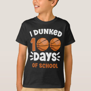 I Dunked 100 Days of School Basketball Boy  T-Shirt