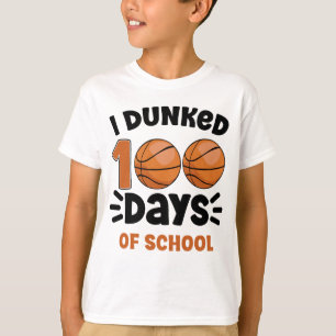 I Dunked 100 Days of School Basketball Boy  T-Shirt