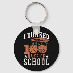 I Dunked 100 Days Of School Kindergarden Basketba Key Ring