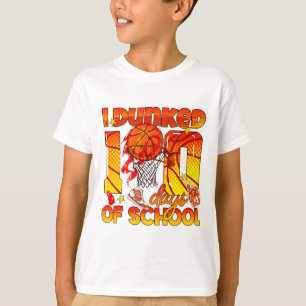 I Dunked 100 Days Of School Sports School Mileston T-Shirt