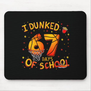 I Dunked 67 Days Of School Basketball Boys Kids Mouse Mat