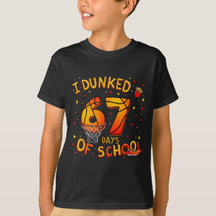 I Dunked 67 Days Of School Basketball Boys Kids  T-Shirt