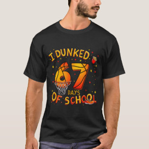 I Dunked 67 Days Of School Basketball Boys Kids  T-Shirt