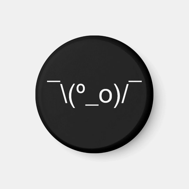 I Dunno LOL ¯\(º_o)/¯ Emoticon Japanese Kaomoji Magnet (Front)