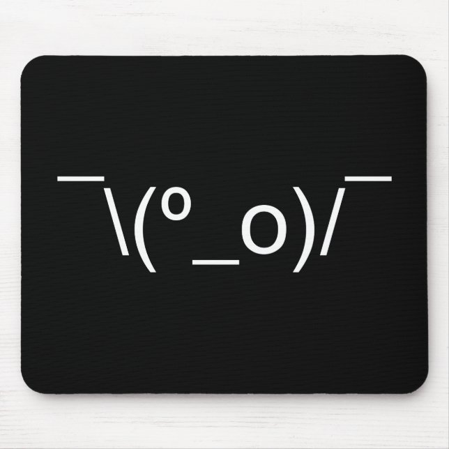 I Dunno LOL ¯\(º_o)/¯ Emoticon Japanese Kaomoji Mouse Mat (Front)