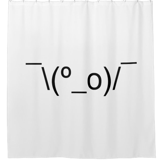 I Dunno LOL ¯\(º_o)/¯ Emoticon Japanese Kaomoji Shower Curtain (Front)