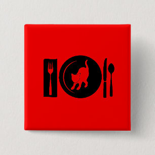 I eat ... 15 cm square badge