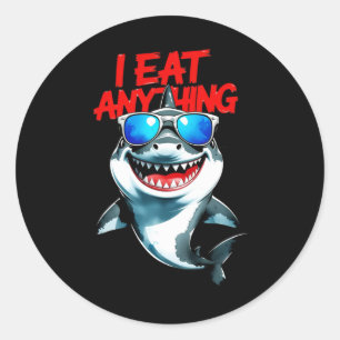I Eat Anything – Cool Shark Attitude Sticker