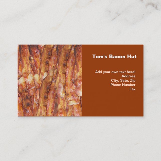 I Eat Bacon Text with Background Business Card (Front)