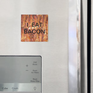 I Eat Bacon Text with Background Magnet
