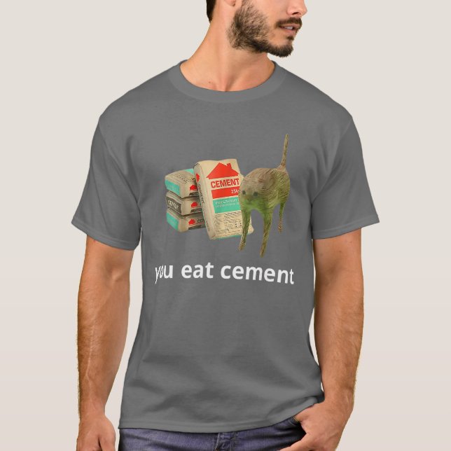 I Eat Cement Cursed Cat Funny Oddly Specific Dank  T-Shirt (Front)