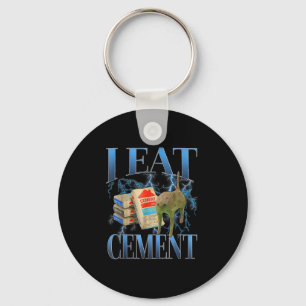I Eat Cement Cursed Cat Funny Oddly Specific Meme  Key Ring