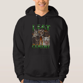 I Eat Cement Funny Cat Meme Bootleg Graphic Hoodie
