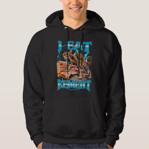 I Eat Cement Funny Unhinged cat Meme Kitty Bootleg Hoodie