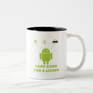 I Eat Code For A Living (Developer) Two-Tone Coffee Mug