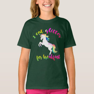 i eat glitter for breakfast funny kids unicorn T-Shirt