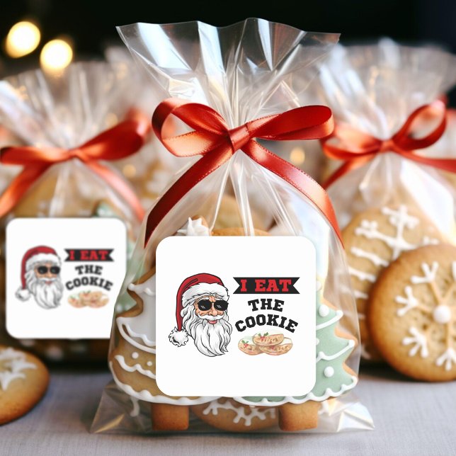 I Eat The Cookie Funny Dirty Joke Santa Christmas Square Sticker (I Eat The Cookie Funny Dirty Joke Santa Christmas Square Sticker
)