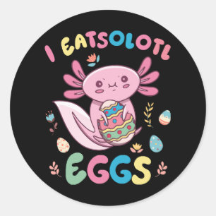 I Eatsolotl Eggs Rabbit Axolotl Bunny Easter Classic Round Sticker