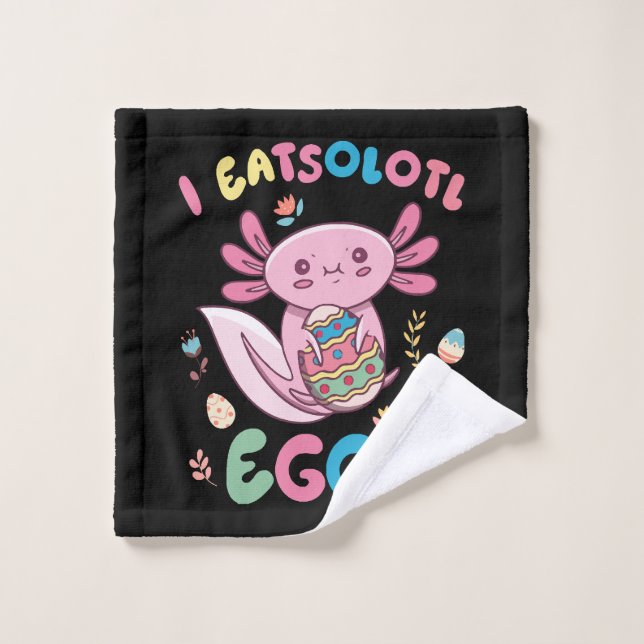 I Eatsolotl Eggs Rabbit Axolotl Bunny Easter Wash Cloth (Wash Cloth)