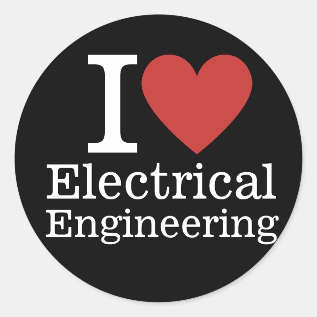 I ❤️ Electrical Engineering for Students/Faculty Classic Round Sticker (Front)