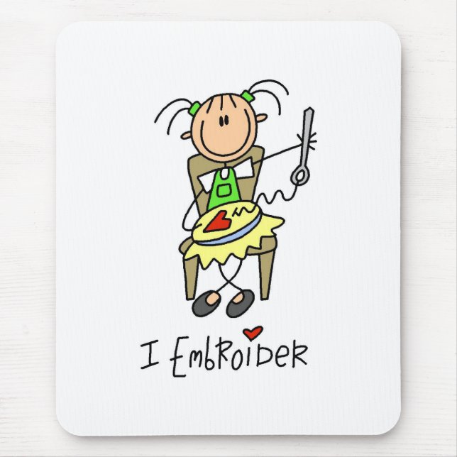 I Embroider Mouse Mat (Front)