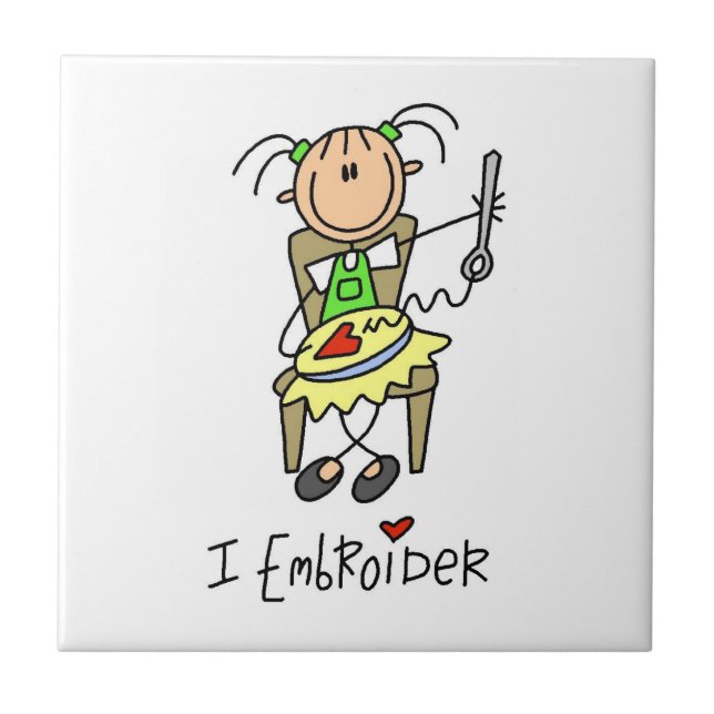 I Embroider Stick Figure Tile (Front)