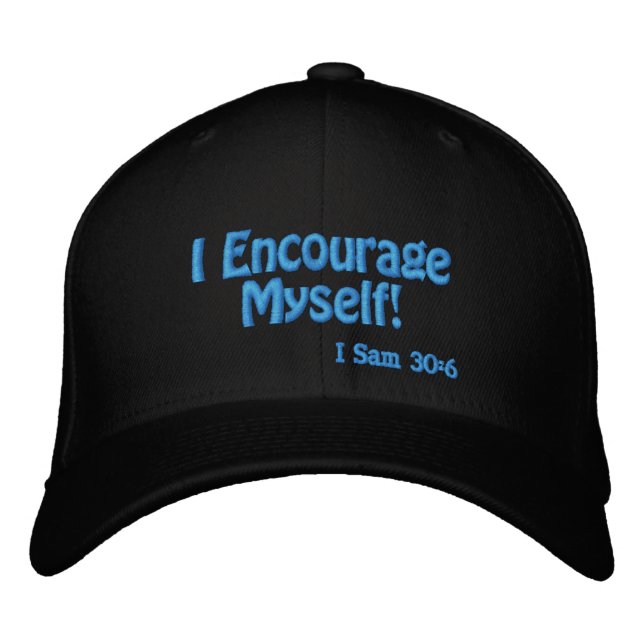 I encourage myself Bible Quote Customisable Embroidered Hat (Front)