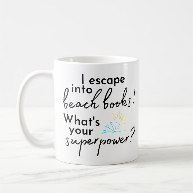 I Escape Into Beach Books Mug (Left)