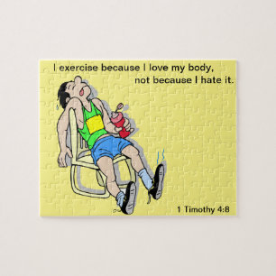 I exercise because I love my body customisable Jigsaw Puzzle
