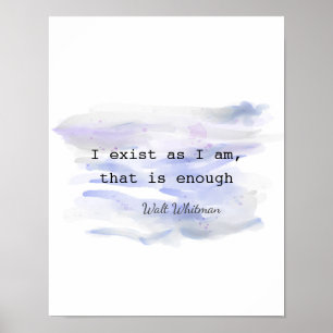 I exist inspirational quote poster Whitman quote