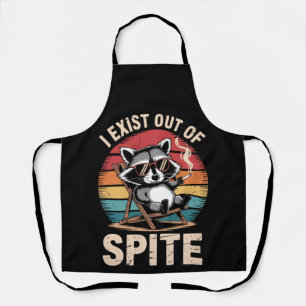 I Exist Out Of Spite Funny Racoon Vintage Apron