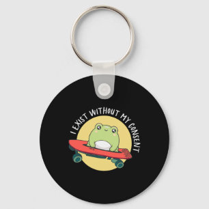 I Exist Without My Consent Cottagecore Skateboardi Key Ring