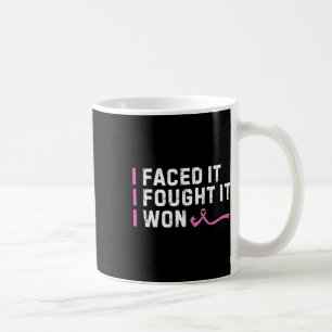 I Faced It I Fought It I Won Vintage Breast Cancer Coffee Mug