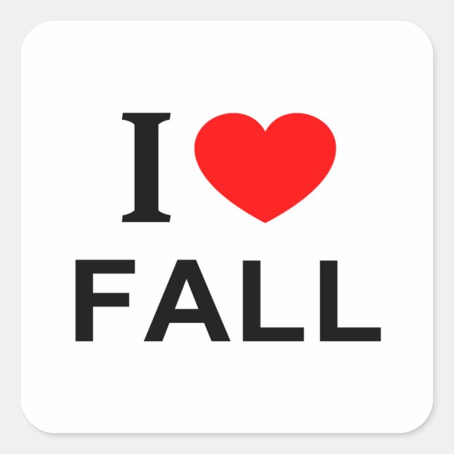 I ❤️ FALL I LOVE FALL I HEART FALL SQUARE STICKER (Front)