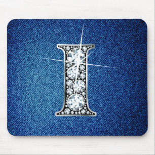 I Faux-"Diamond Bling" on Denim Mousepad