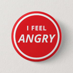 I Feel Angry Mutism Red Emotion 6 Cm Round Badge