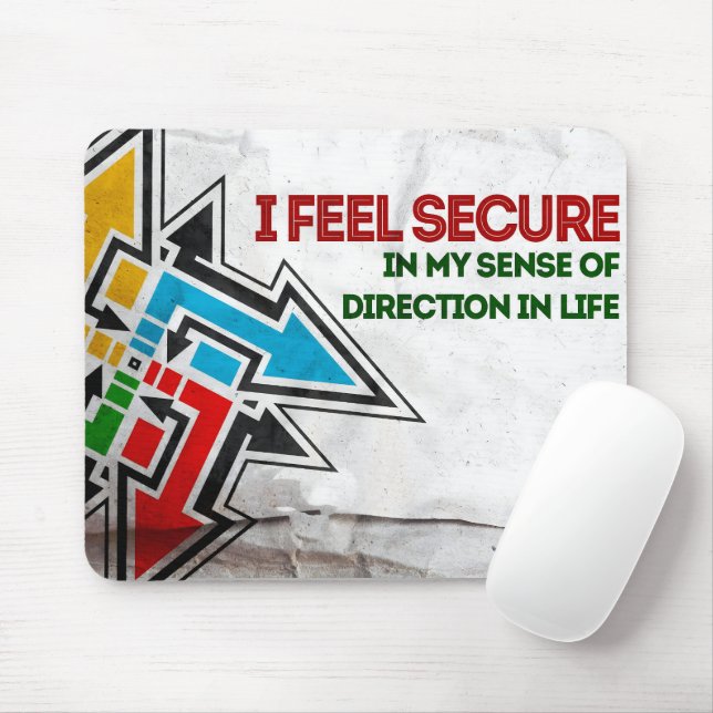"I feel secure" Motivation Affirmation Mouse Mat (With Mouse)
