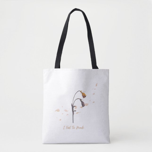 I Feel Too Much_Minimalist Wilted Flower Totebag Tote Bag (Front)