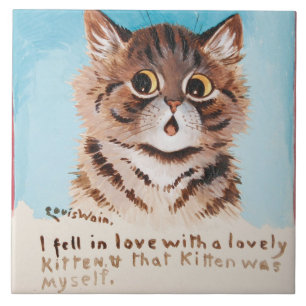 I Fell in Love With a Lovely Kitten (Louis Wain) Tile