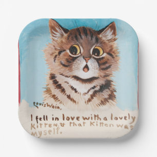 I Fell in Love With a Lovely Kitten (Myself) Paper Plate