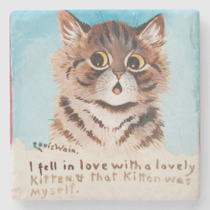 I Fell in Love With a Lovely Kitten (Myself) Stone Coaster
