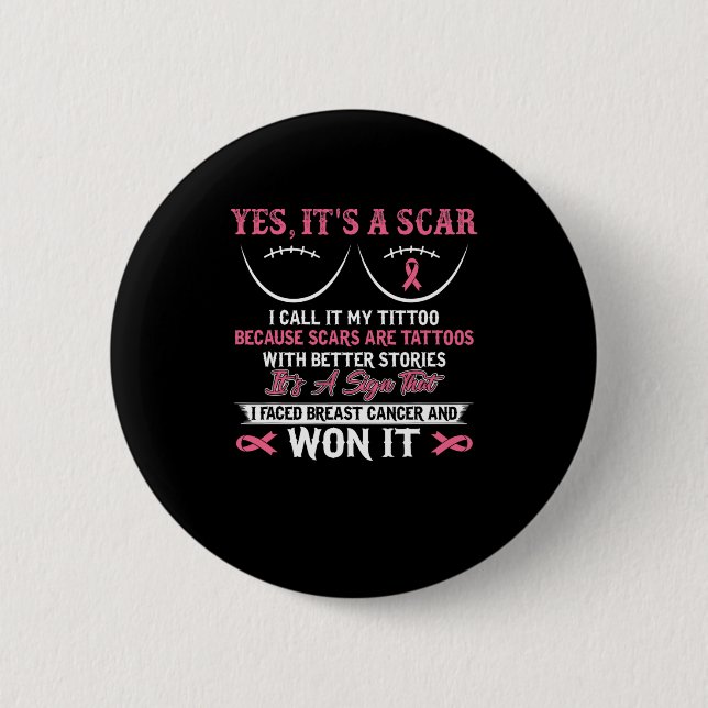 I Fight Breast Cancer N Won Breast Cancer Awarenes 6 Cm Round Badge (Front)