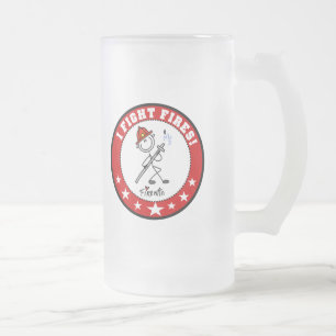 I Fight Fires Firefighter Frosted Glass Beer Mug