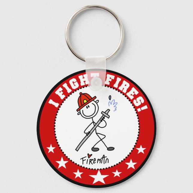 I Fight Fires Firefighter Key Ring (Front)