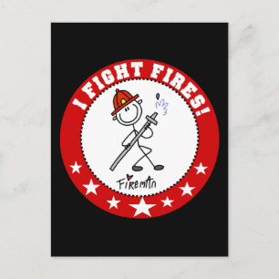 I Fight Fires Firefighter Postcard