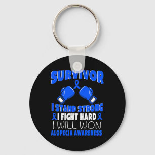 I Fight Hard Alopecia Awareness Key Ring