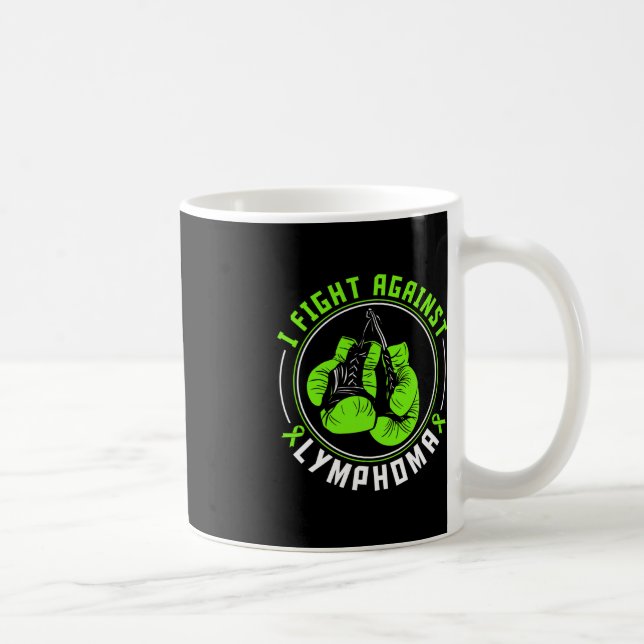 I Fight Lymphoma Awareness Support Boxing Gloves  Coffee Mug (Right)