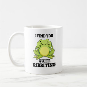 I Find You Quite Ribbiting Funny Frog Pun  Coffee Mug
