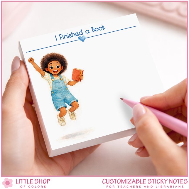 I Finished a Book Personalized Book Lover Post-it Notes (Creator Uploaded)