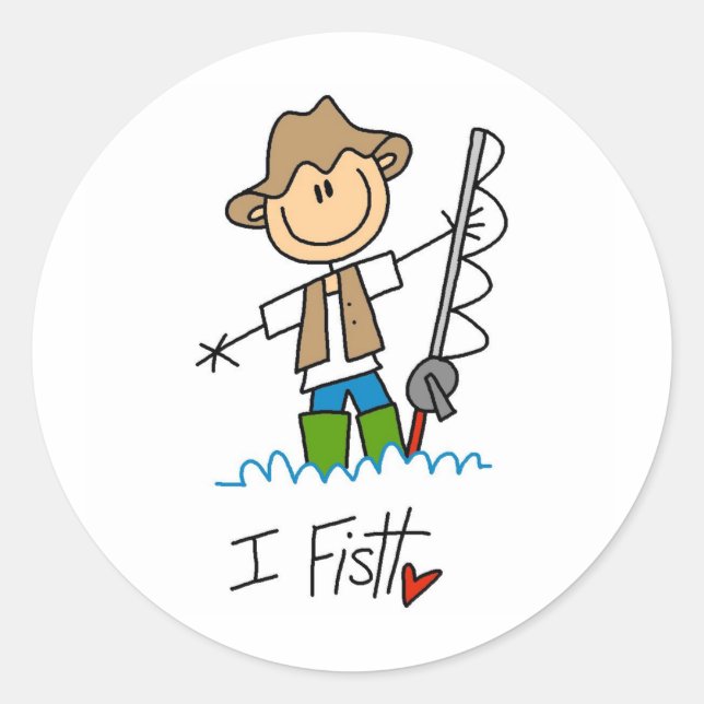 I Fish  Classic Round Sticker (Front)
